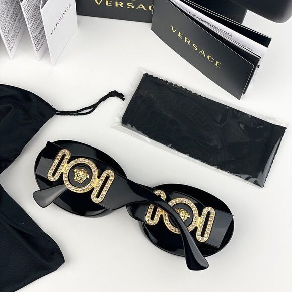 NEW Versace VE4426BU GB1/87 MAXI MEDUSA BIGGIE Black Dark Gray Oval Women - Picture 9 of 12